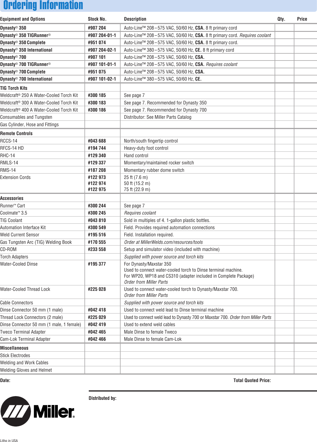 Page 8 of 8 - Miller-Electric Miller-Electric-700-Users-Manual- A AD5-0 Dynasty 350 700  Miller-electric-700-users-manual