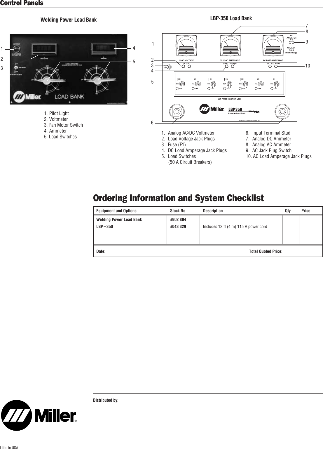 Page 2 of 2 - Miller-Electric Miller-Electric-Load-Bank-Lbp-350-Users-Manual- A AY6-1 Load Banks  Miller-electric-load-bank-lbp-350-users-manual