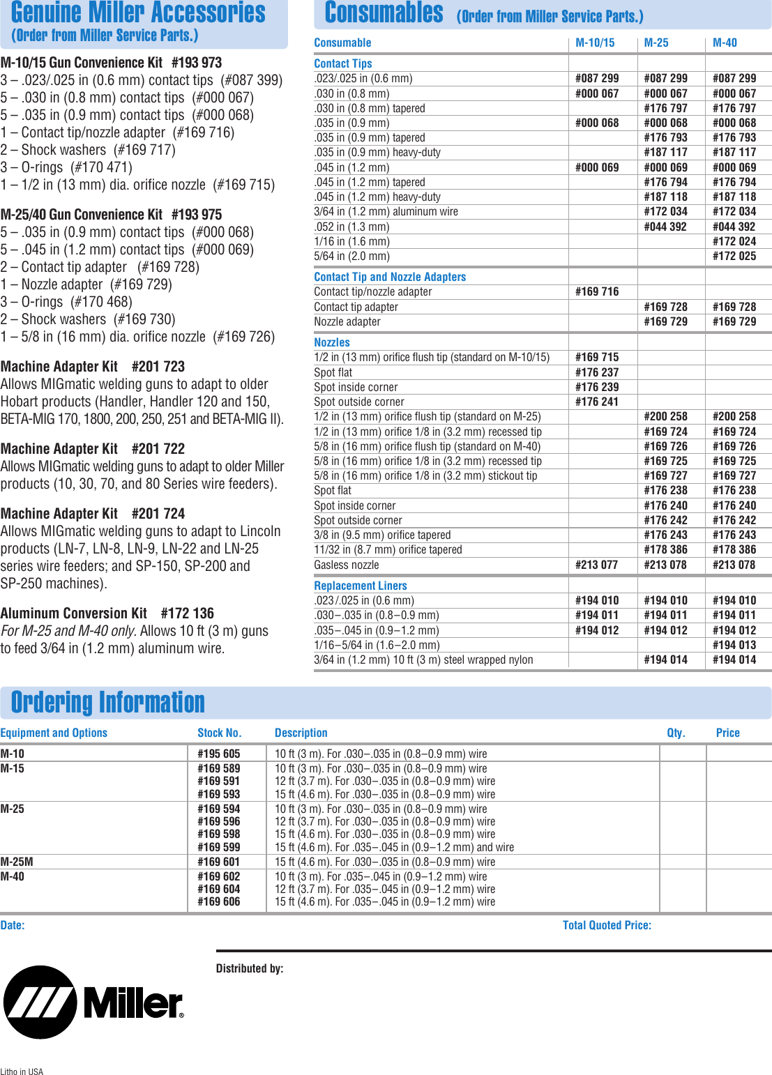 Page 2 of 2 - Miller-Electric Miller-Electric-M-Series-Users-Manual- A AY15-0 MIGmatic M-Series  Miller-electric-m-series-users-manual