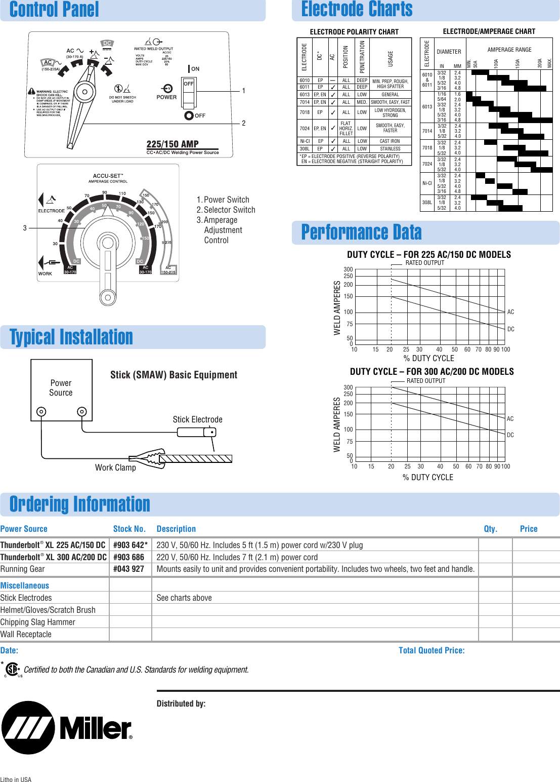 Page 2 of 2 - Miller-Electric Miller-Electric-Thunderbolt-Xl-Ac-Dc-Users-Manual- A AD8-0 Thunderbolt XL ACDC  Miller-electric-thunderbolt-xl-ac-dc-users-manual