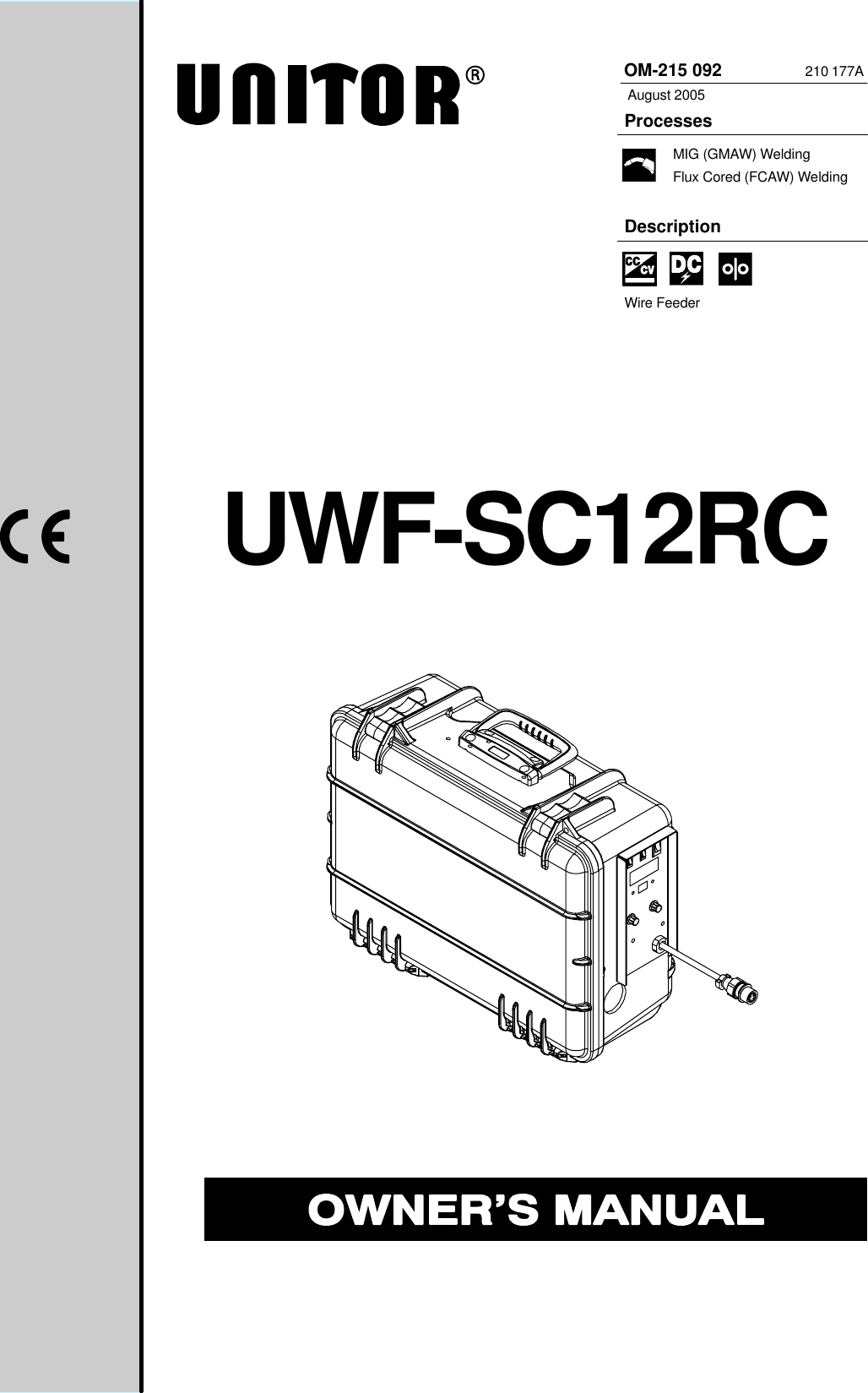 Miller Electric Uwf Sc12rc Users Manual O215092a Uni