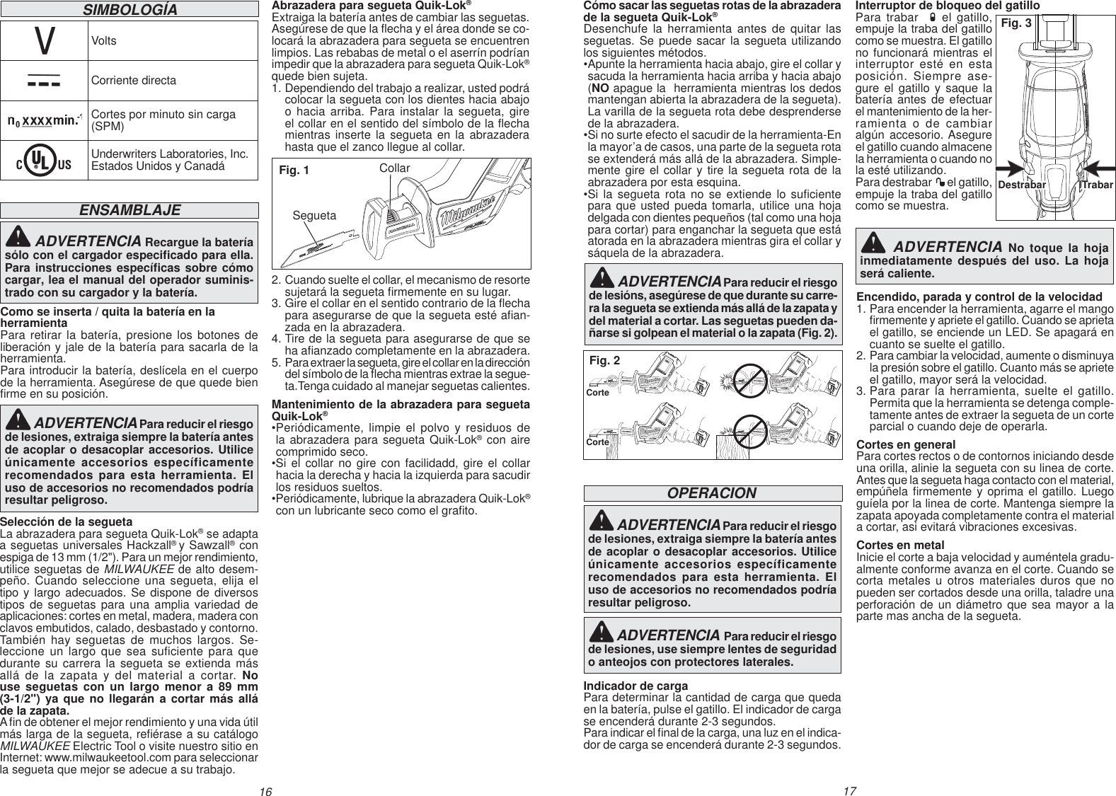 Page 9 of 11 - Milwaukee 2520-20 User Manual  To The 74de8c90-af47-4695-a551-9f6742b101e6