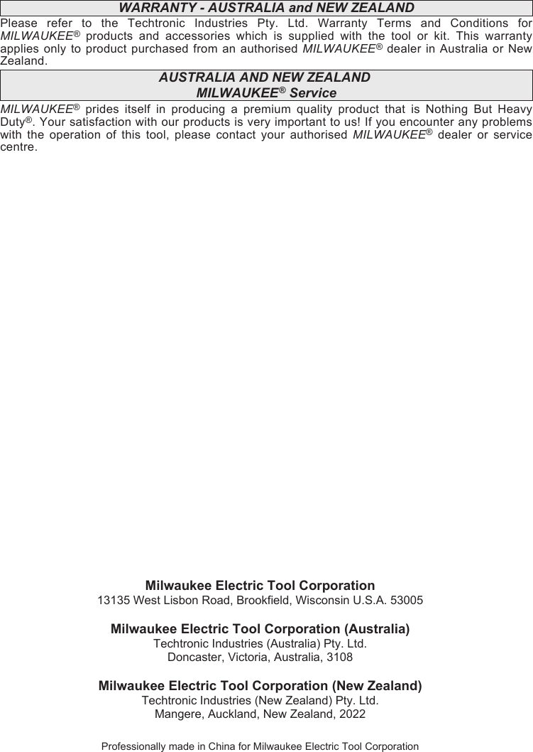 Page 8 of 8 - Milwaukee C12-28 DCR User Manual  To The 180159ba-fff1-4798-9c4e-db285bd9c1fb