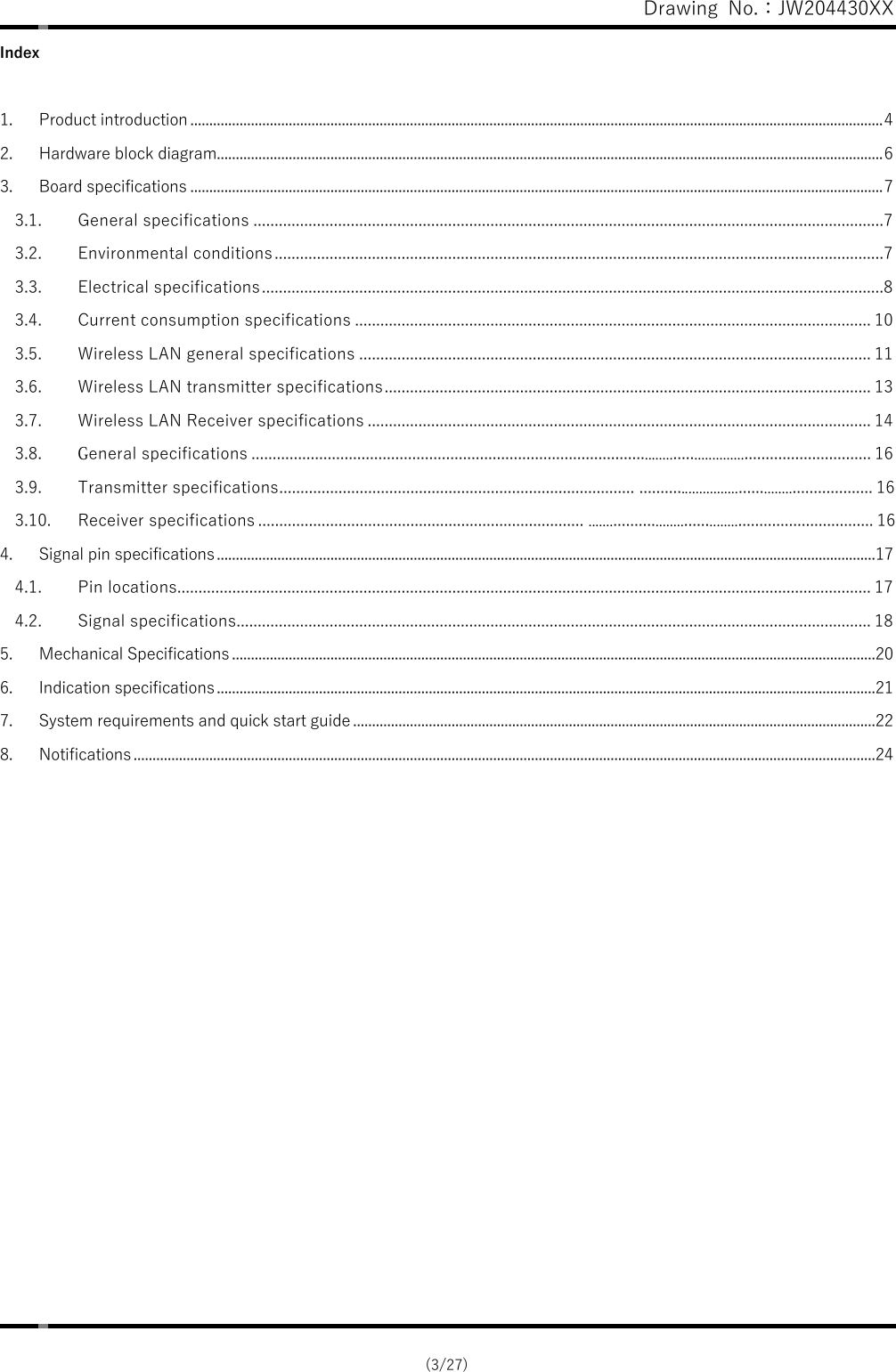 Page 3 of Mindray BIO Medical electronics PMACS Embedded wireless module User Manual silex technology  Inc 