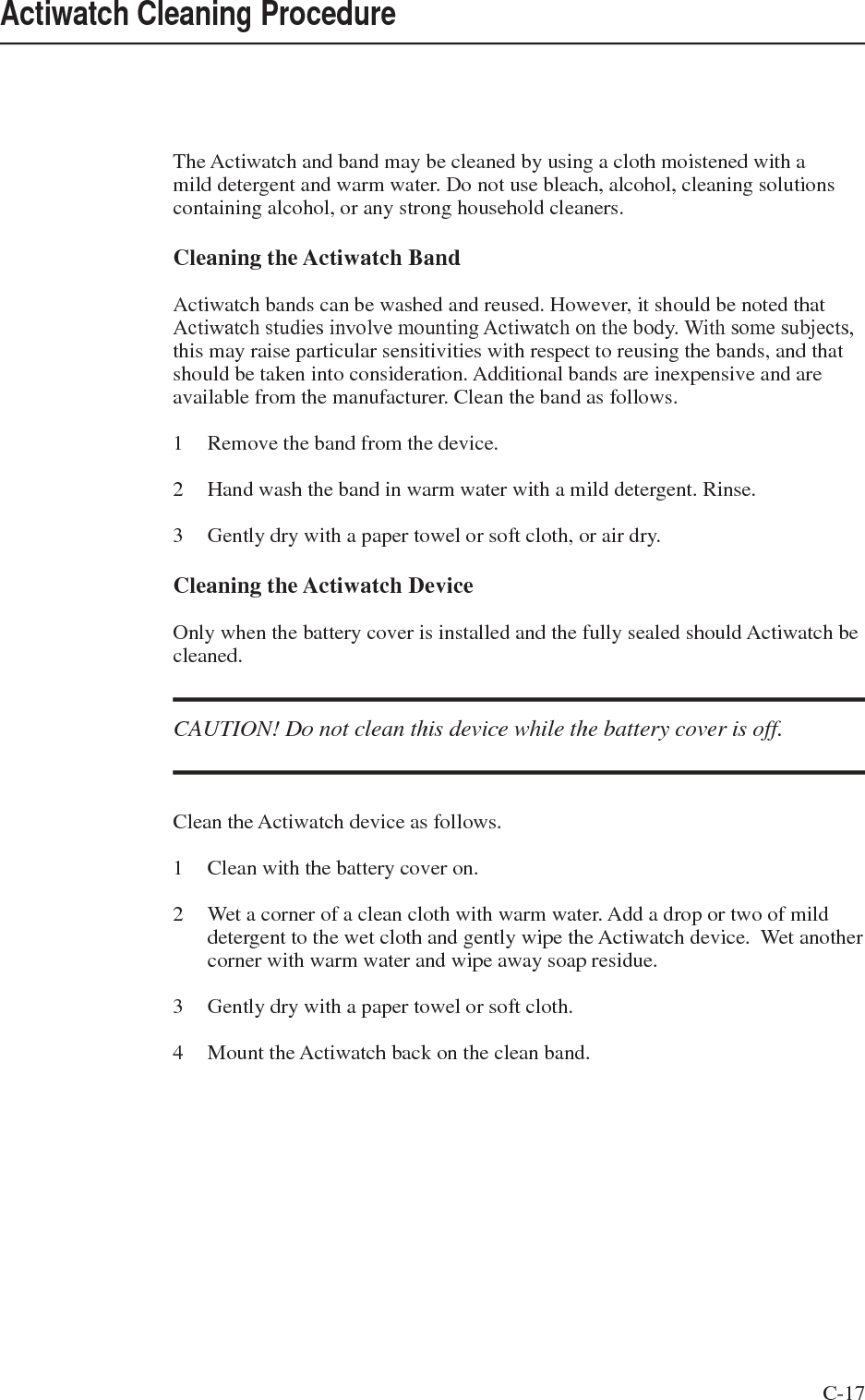 C-18   Actiwatch Hardware