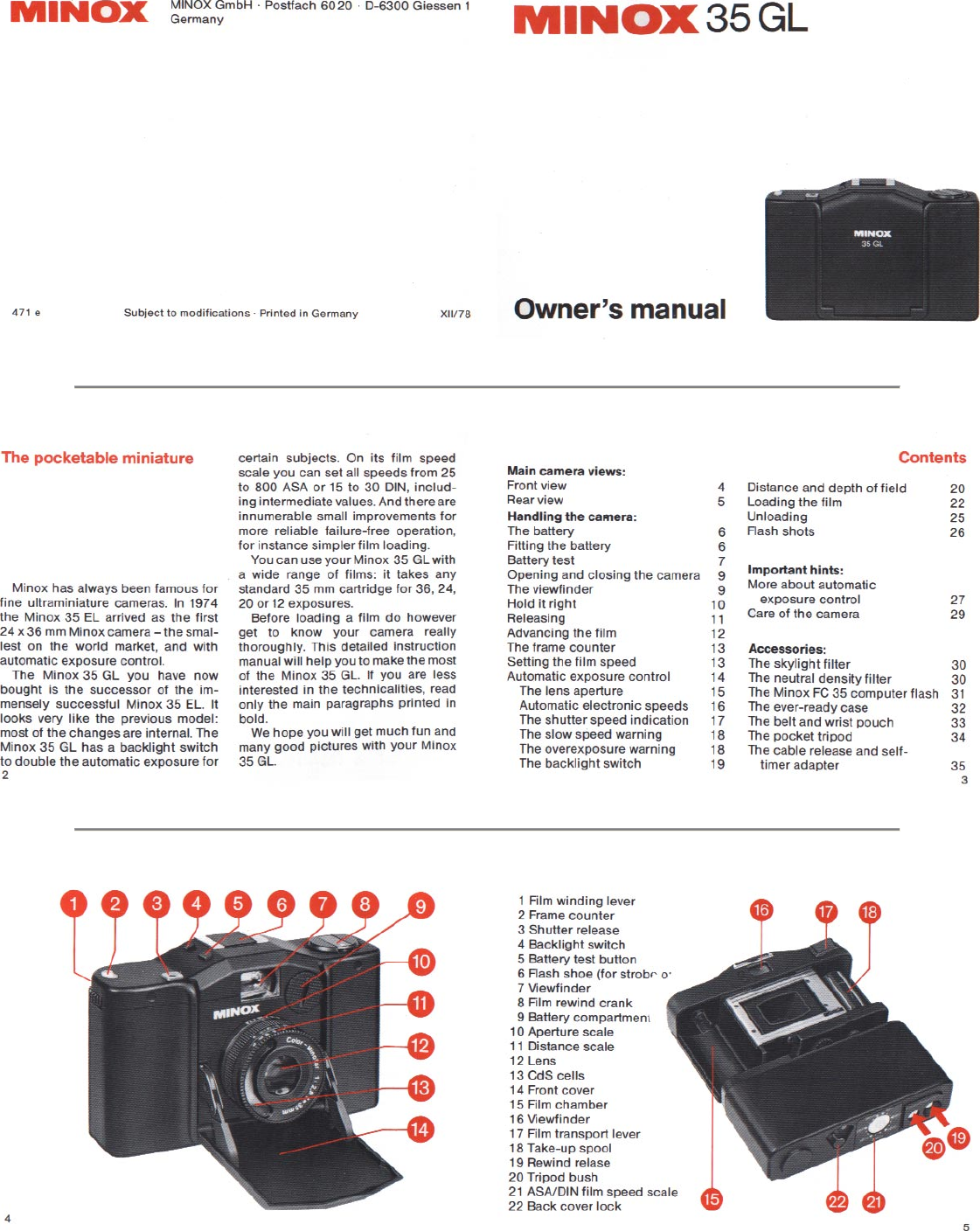 Minox Gl Owners Manual Vorlage