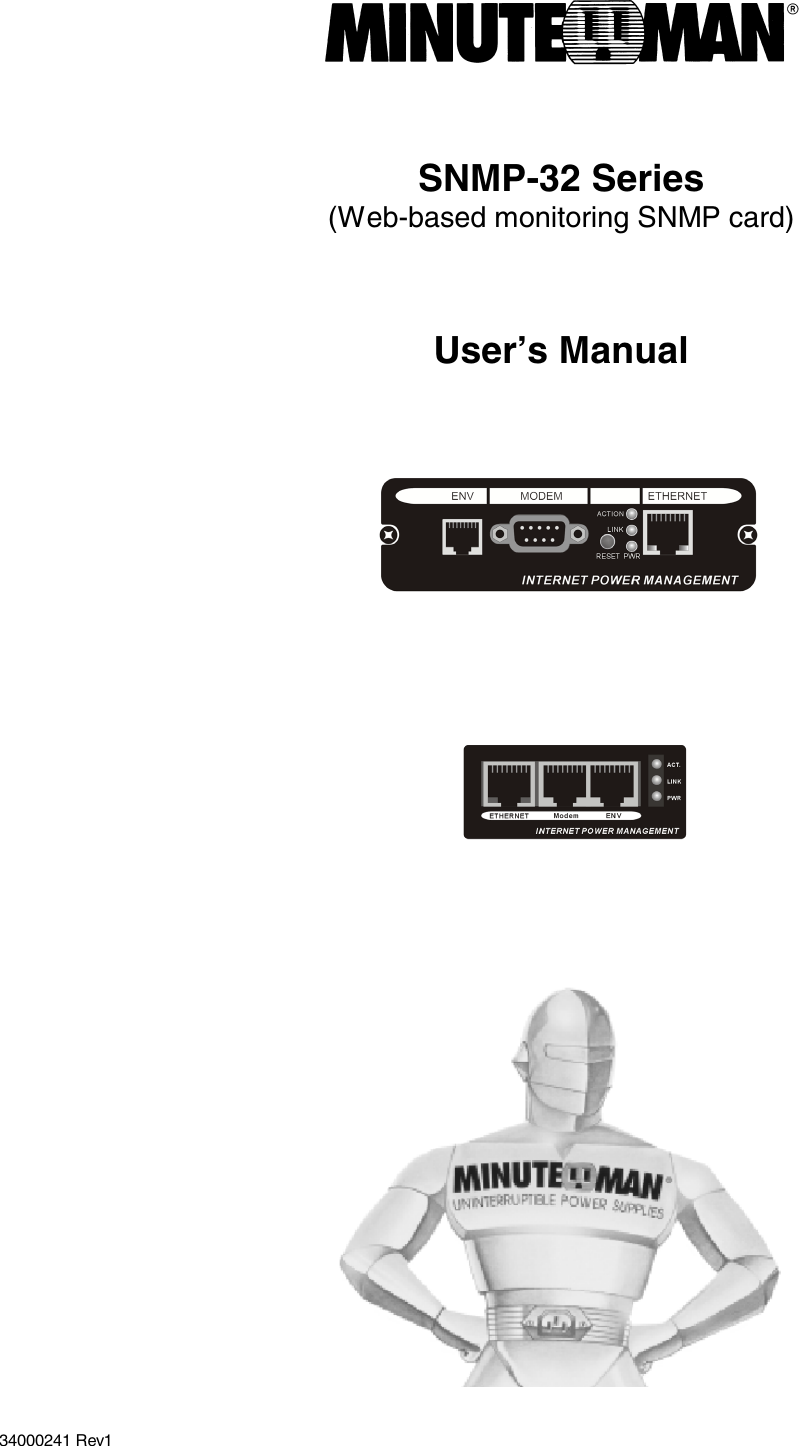 Minuteman Ups Snmp 32 Series Users Manual