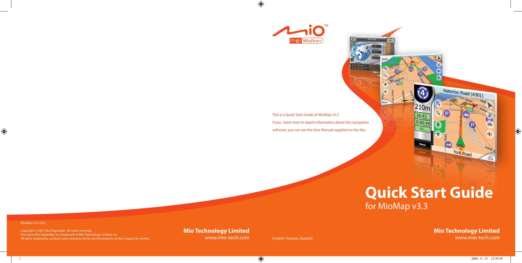 Mio Miomap V3 3 Quick Start Manual