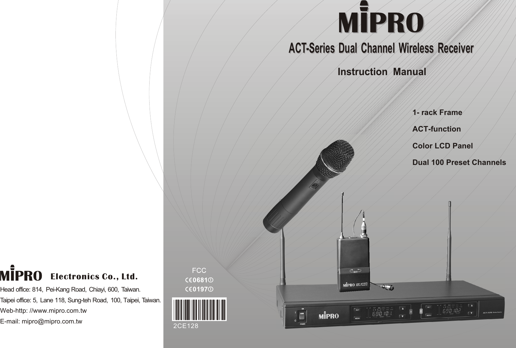 Mipro Electronics Co 101ACT Wireless Microphone User Manual ACT707D FCC