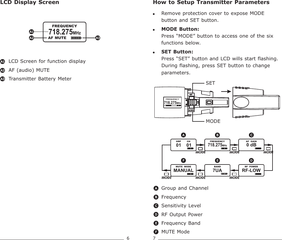 Page 6 of Mipro Electronics Co ACT70HC18 Transmitter User Manual ACT 70H 2CE466C X3 201402