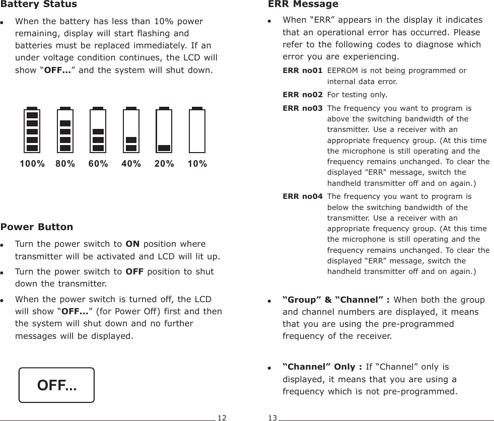 Page 9 of Mipro Electronics Co ACT70HC18 Transmitter User Manual ACT 70H 2CE466C X3 201402