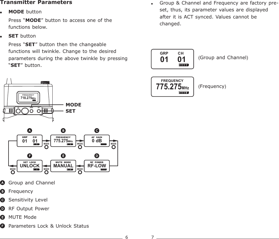 Page 6 of Mipro Electronics Co ACT70TC18 Transmitter User Manual ACT 70TC 2CE513A  201405