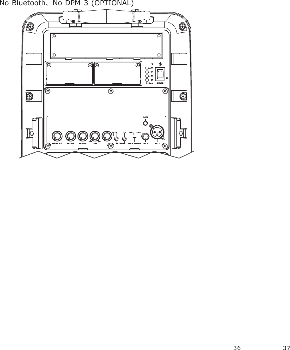 No Bluetooth、No DPM-3 (OPTIONAL)36 37PORTABLE  WIRELESS  PA  SYSTEM PORTABLE  WIRELESS  PA  SYSTEM
