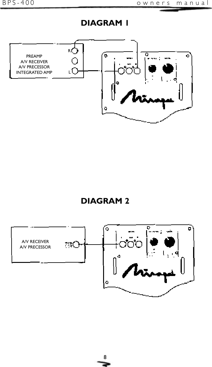 Page 9 of 12 - Mirage-Loudspeakers Mirage-Loudspeakers-Mirage-Bps-400-Users-Manual- Mir. BPS400 (E&F)  Mirage-loudspeakers-mirage-bps-400-users-manual