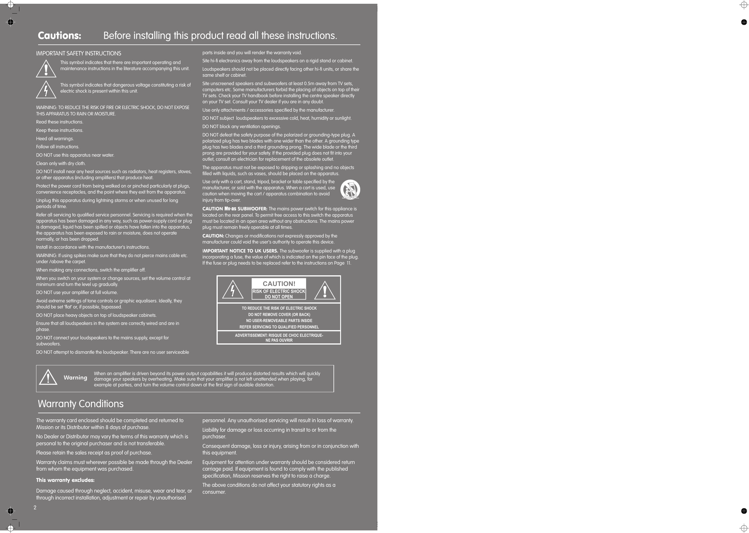 Page 2 of 8 - Mission Mission-Mission-Speaker-Ms-10-Users-Manual- Ms MANUAL V12  Mission-mission-speaker-ms-10-users-manual