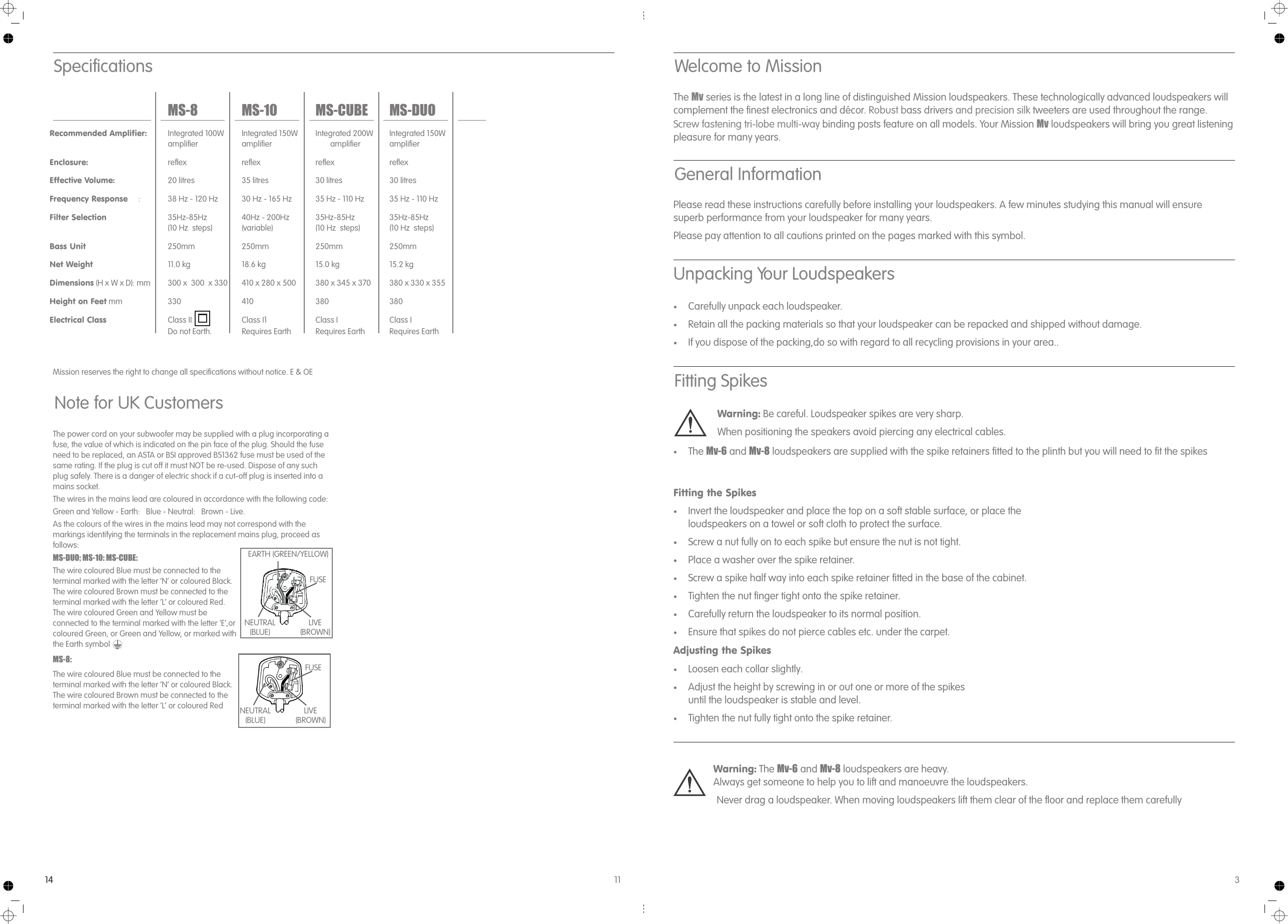 Page 3 of 8 - Mission Mission-Mission-Speaker-Ms-10-Users-Manual- Ms MANUAL V12  Mission-mission-speaker-ms-10-users-manual