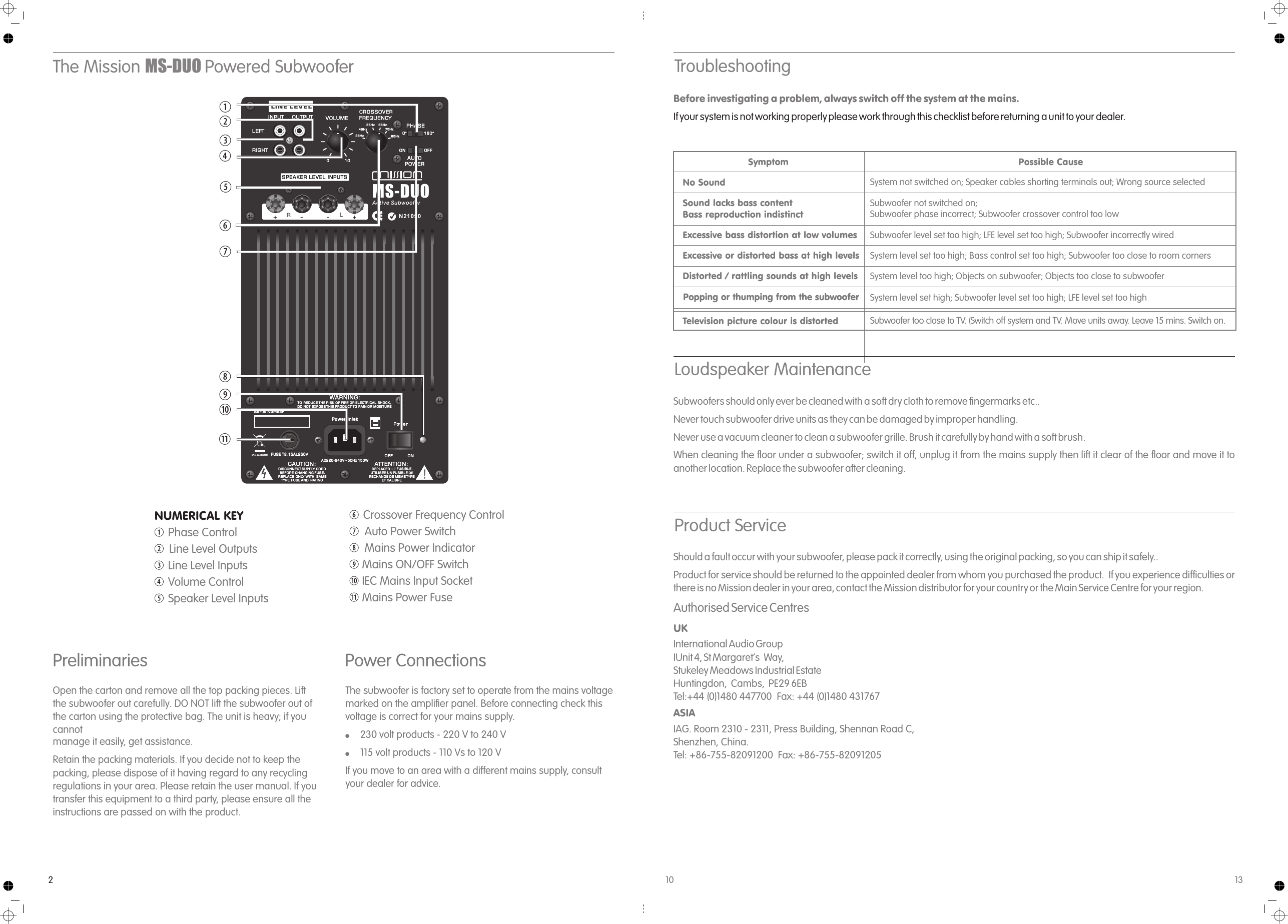 Page 4 of 8 - Mission Mission-Mission-Speaker-Ms-10-Users-Manual- Ms MANUAL V12  Mission-mission-speaker-ms-10-users-manual