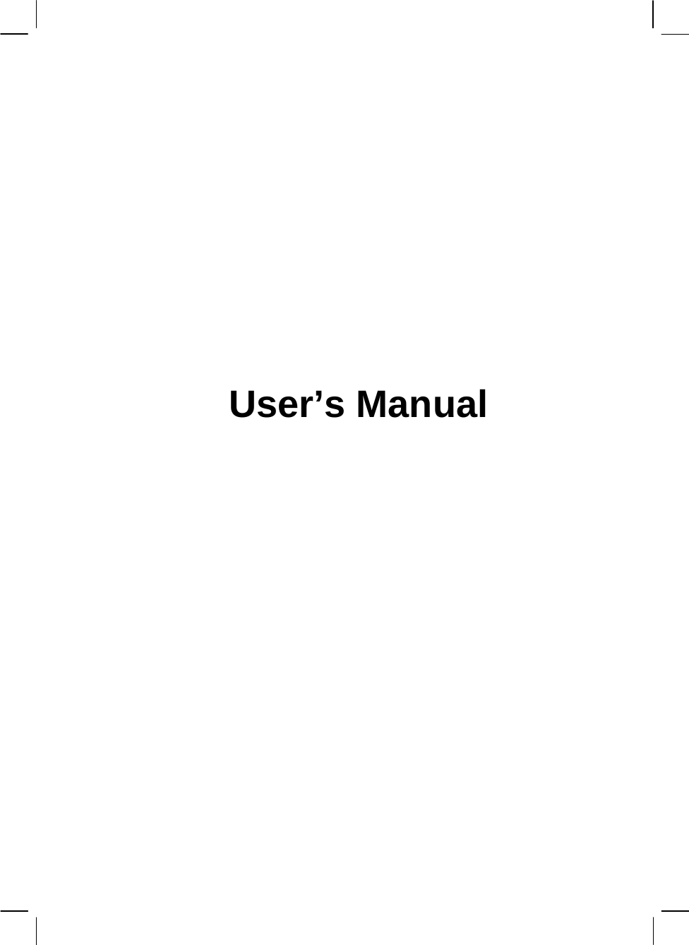            User’s Manual               