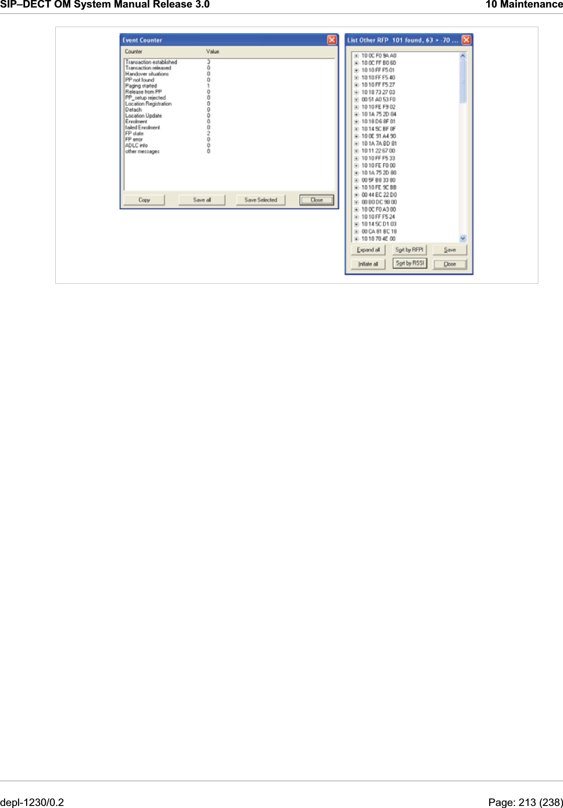 SIP–DECT OM System Manual Release 3.0  10 Maintenance  depl-1230/0.2  Page: 213 (238) 