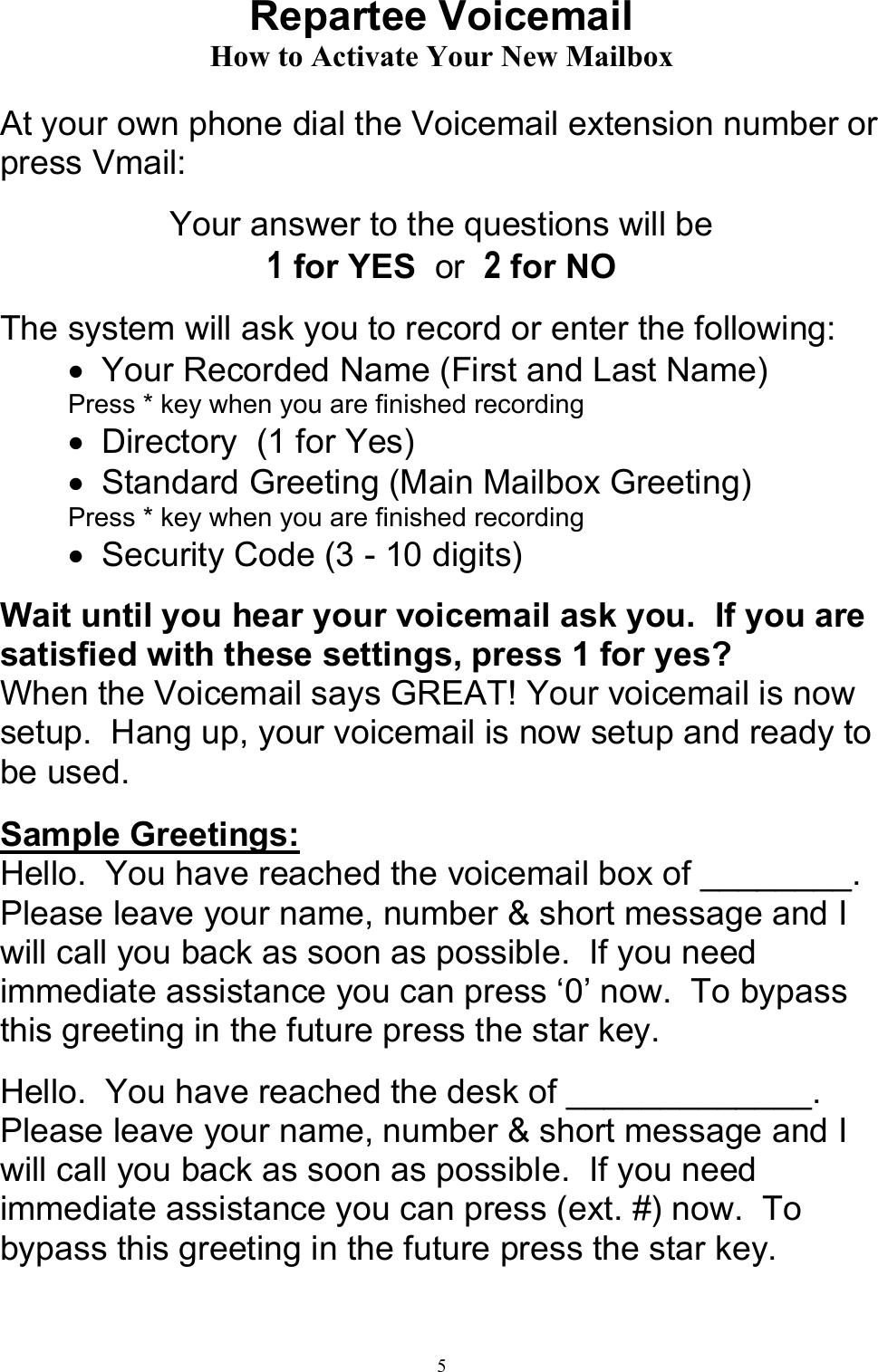 Page 5 of 7 - Mitel Mitel-4025-Users-Manual 200 Superset 4025 With Vmail - User Guide