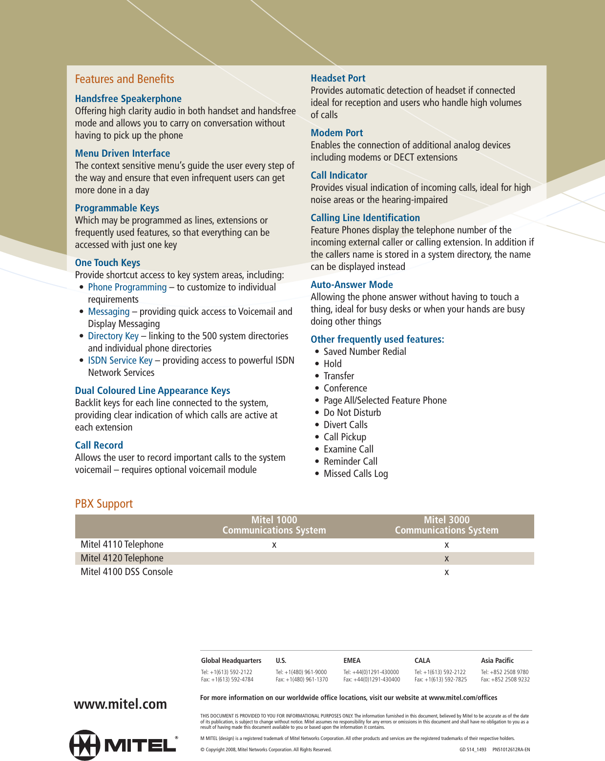 Page 2 of 2 - Mitel Mitel-4110-Users-Manual- 514_1493-bus_feature_phone_ds Mitel-4110-users-manual