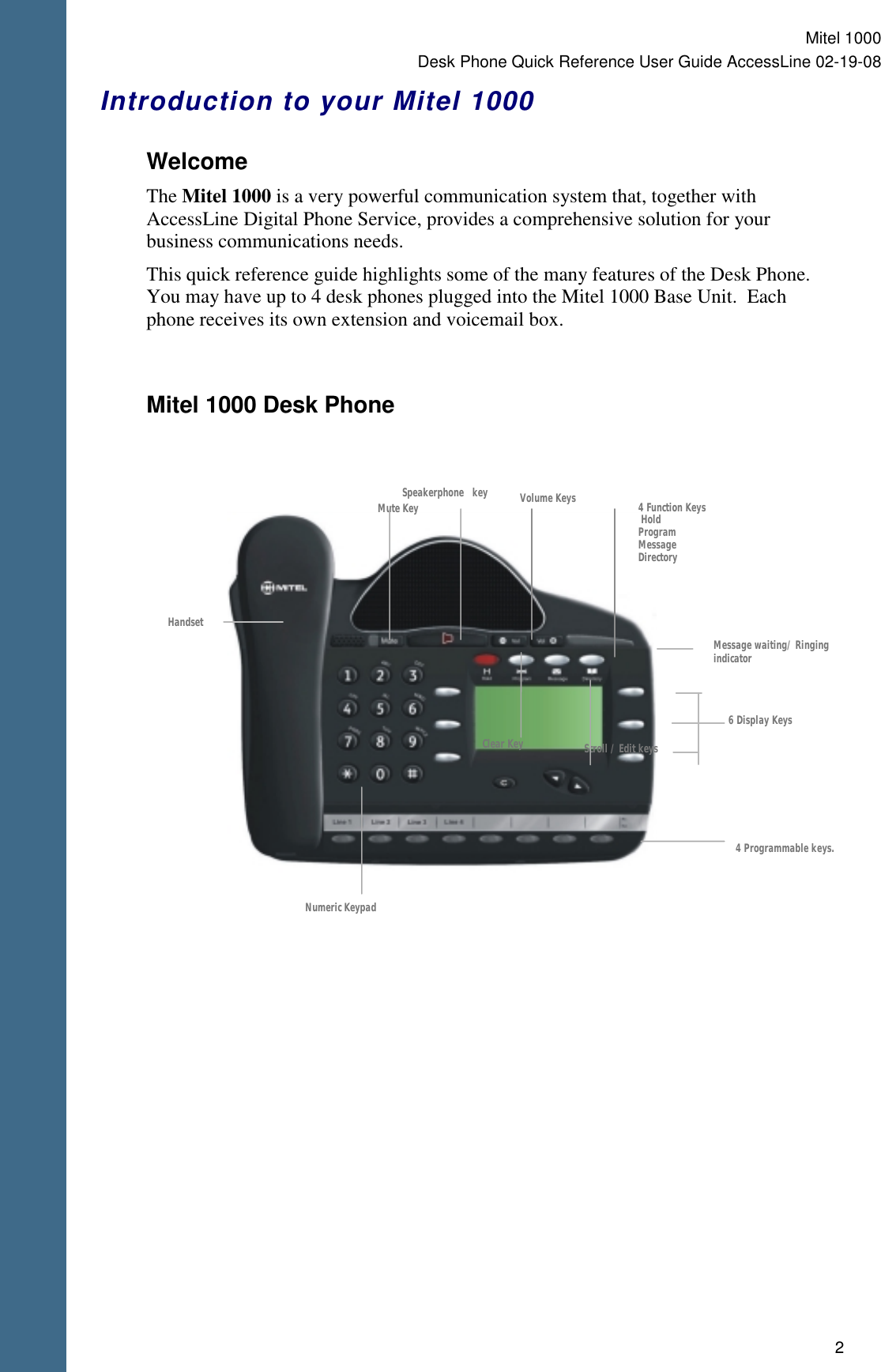 Page 3 of 8 - Mitel Mitel-Accessline-1000-Users-Manual- .  Mitel-accessline-1000-users-manual