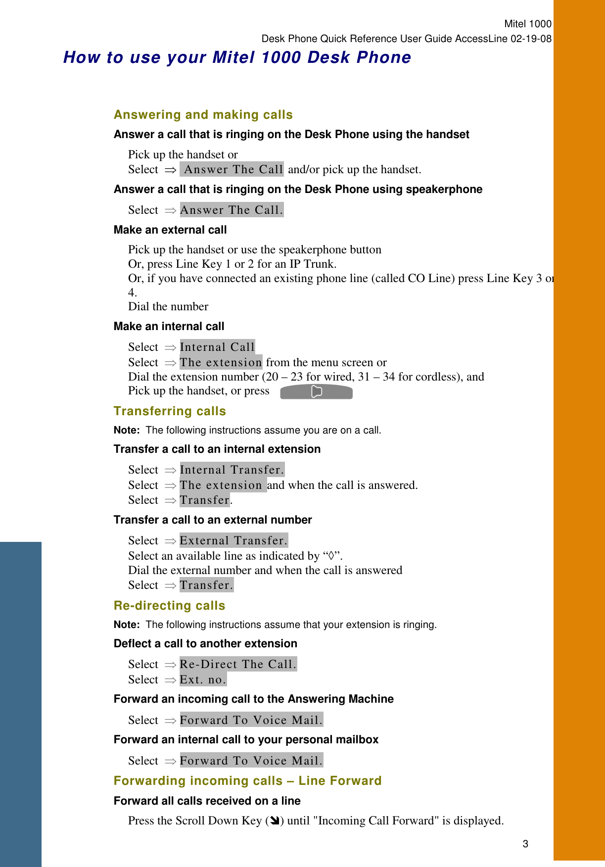 Page 4 of 8 - Mitel Mitel-Accessline-1000-Users-Manual- .  Mitel-accessline-1000-users-manual