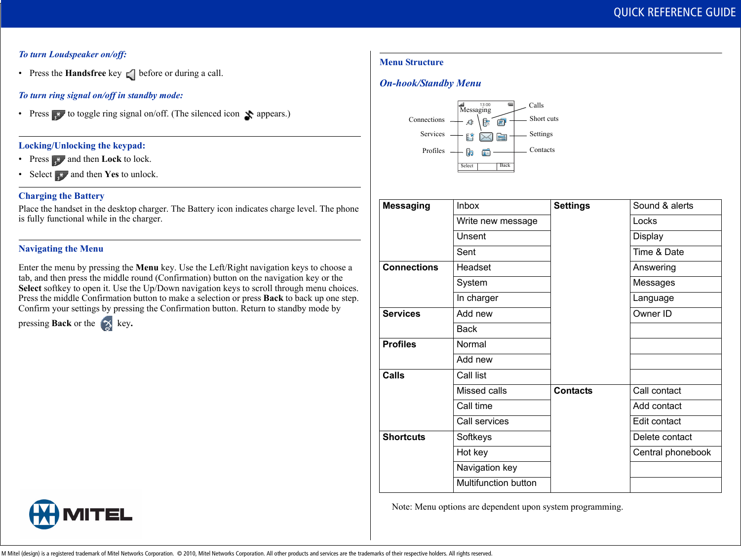 Page 2 of 2 - Mitel Mitel-Wireles-Handset-5604-Users-Manual- 5240 Quick Reference Guide  Mitel-wireles-handset-5604-users-manual