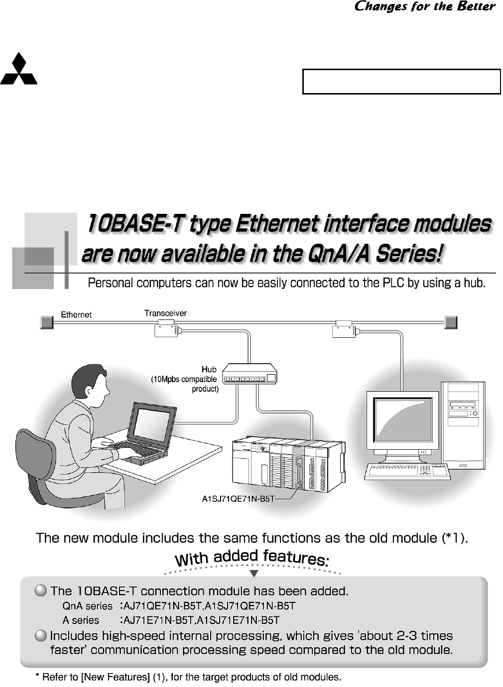 三菱 シーケンサ Ethernetインタフェースユニット A1SJ71E71N-T