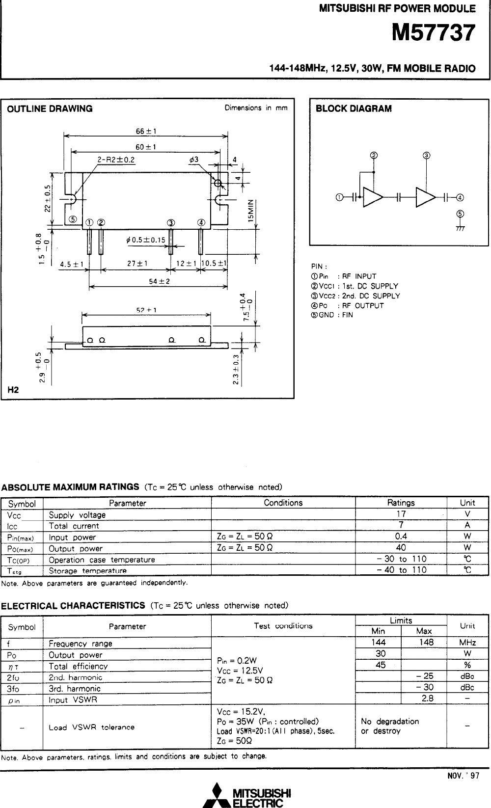 Page 1 of 3 - Mitsubishi-Electronics Mitsubishi-Electronics-Mitsubishi-Digital-Electronics-Car-Stereo-System-M57737-Users-Manual- DATASHEET SEARCH SITE | WWW.ALLDATASHEET.COM  Mitsubishi-electronics-mitsubishi-digital-electronics-car-stereo-system-m57737-users-manual