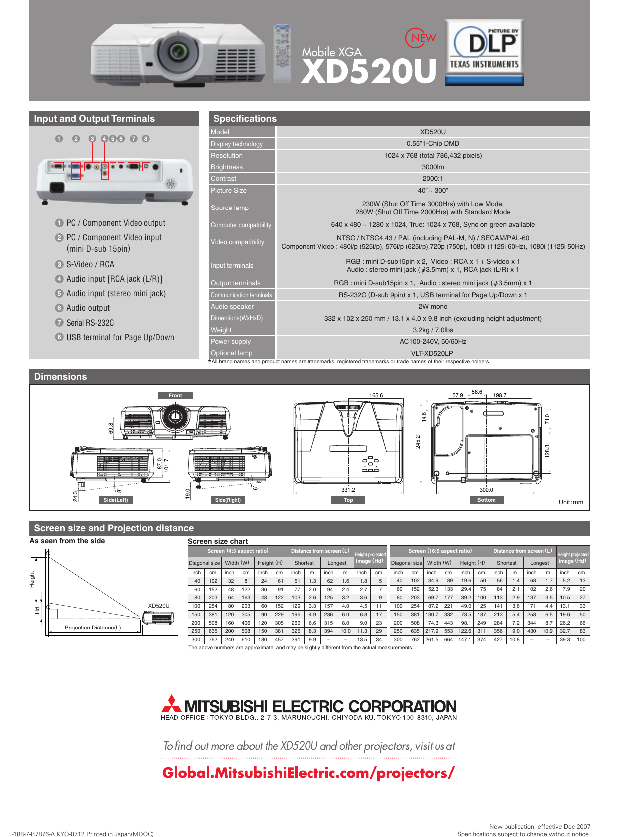 Page 2 of 2 - Mitsubishi-Electronics Mitsubishi-Electronics-Mitsubishi-Xd520U-Users-Manual-  Mitsubishi-electronics-mitsubishi-xd520u-users-manual