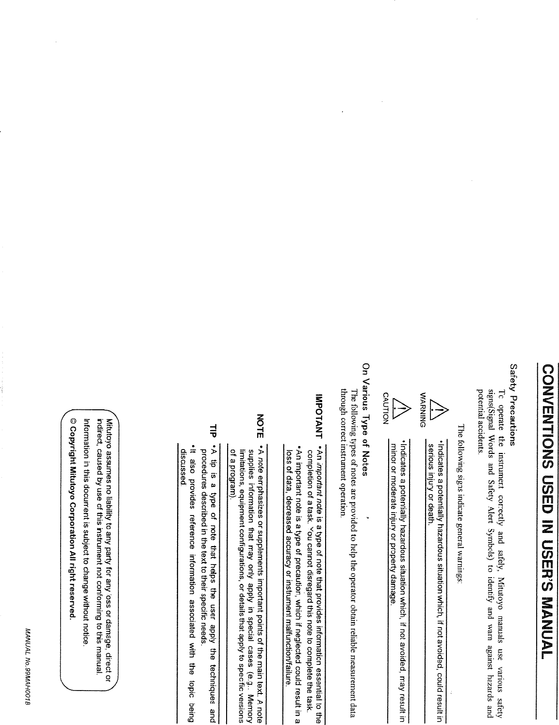 Page 2 of 12 - Mitutoyo Mitutoyo-Mitutoyo-Microscope-And-Magnifier-Id-F125-150-Users-Manual- 99MAH001B Series 543 IDF Digi  Mitutoyo-mitutoyo-microscope-and-magnifier-id-f125-150-users-manual