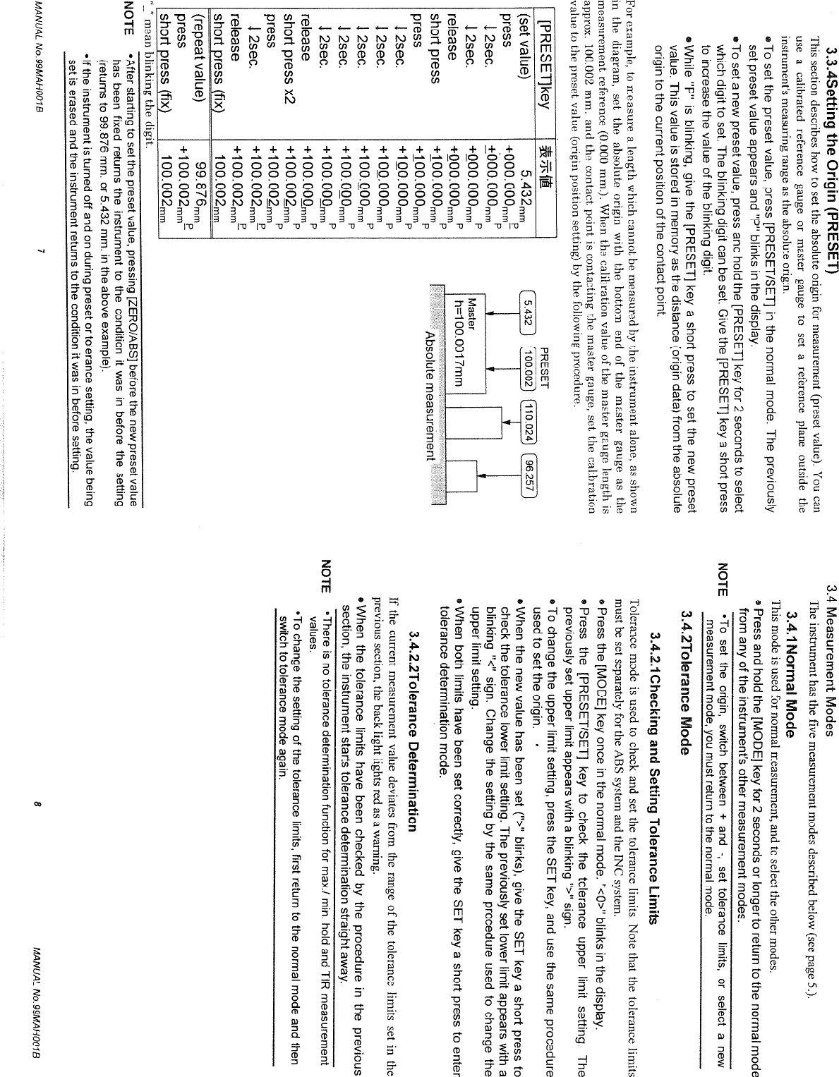 Page 8 of 12 - Mitutoyo Mitutoyo-Mitutoyo-Microscope-And-Magnifier-Id-F125-150-Users-Manual- 99MAH001B Series 543 IDF Digi  Mitutoyo-mitutoyo-microscope-and-magnifier-id-f125-150-users-manual