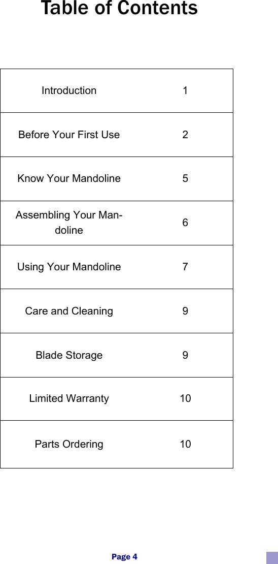 Page 5 of 12 - Miu-France Miu-France-90777-Users-Manual- 90777 MIU Mandoline Manual  Miu-france-90777-users-manual