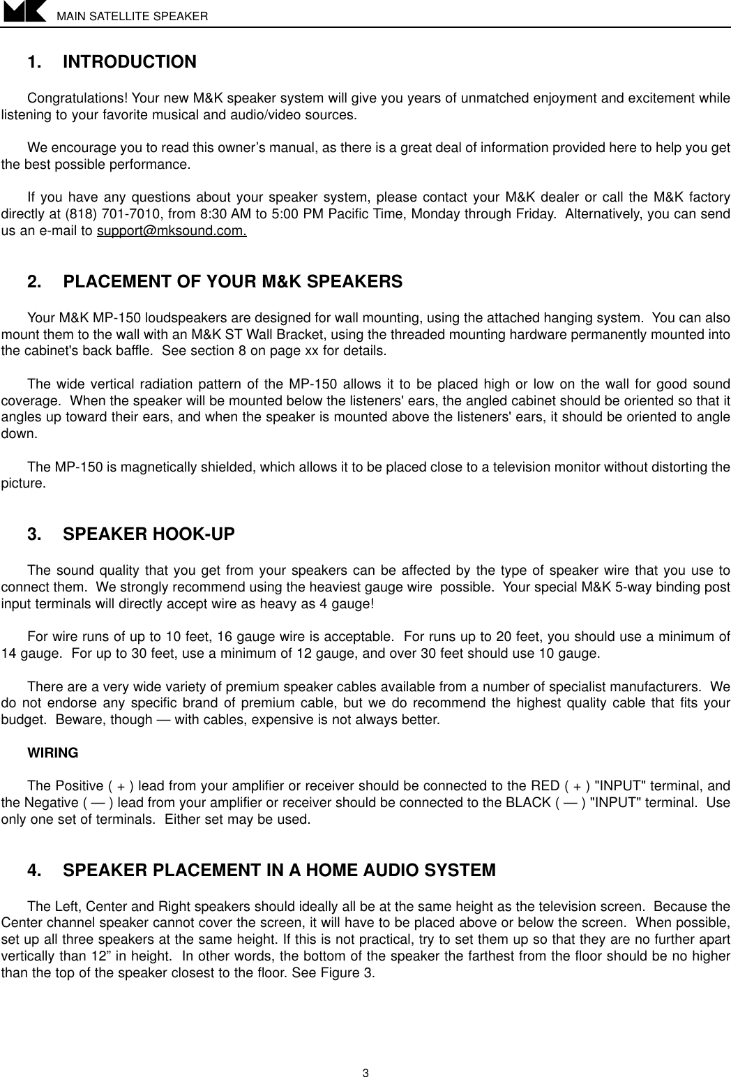 Page 3 of 8 - Mk-Sound Mk-Sound-Mp-150-Users-Manual- MP150/70082 Manual  Mk-sound-mp-150-users-manual