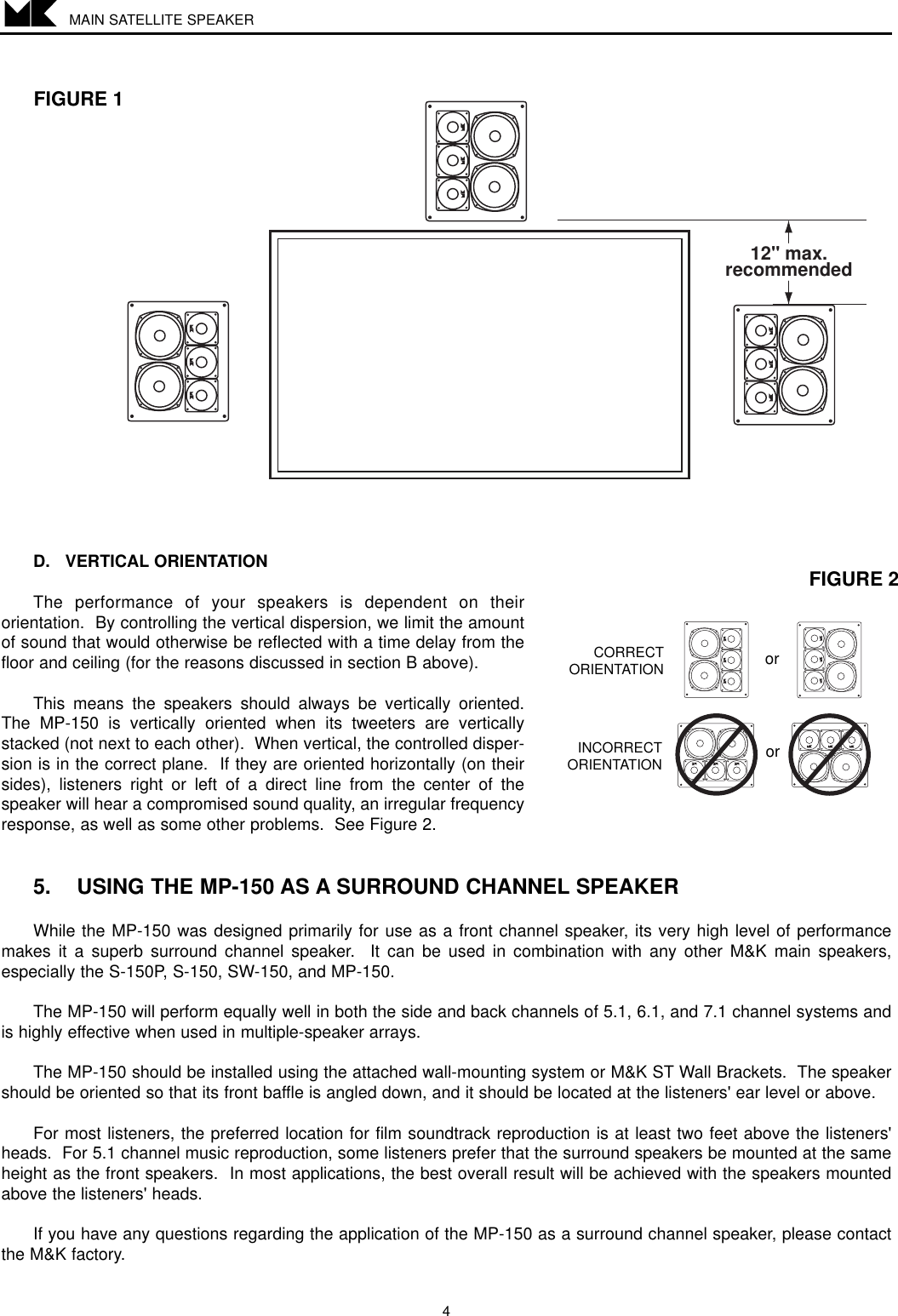 Page 4 of 8 - Mk-Sound Mk-Sound-Mp-150-Users-Manual- MP150/70082 Manual  Mk-sound-mp-150-users-manual