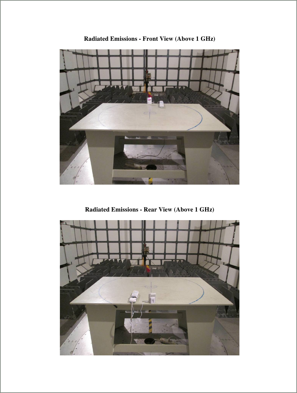    Radiated Emissions - Front View (Above 1 GHz)      Radiated Emissions - Rear View (Above 1 GHz)   