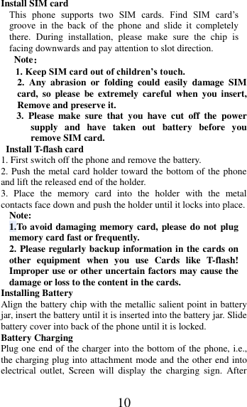 Page 10 of MobiWireS NIKITI 2G feature phone User Manual