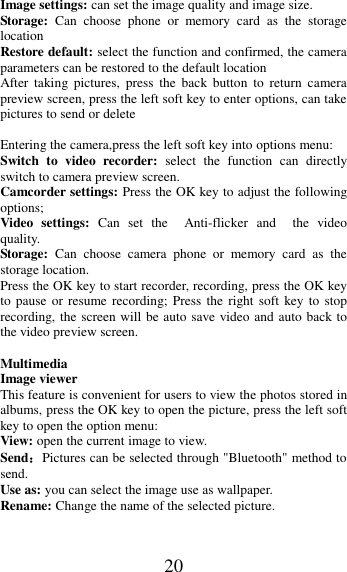 Page 20 of MobiWireS NIKITI 2G feature phone User Manual