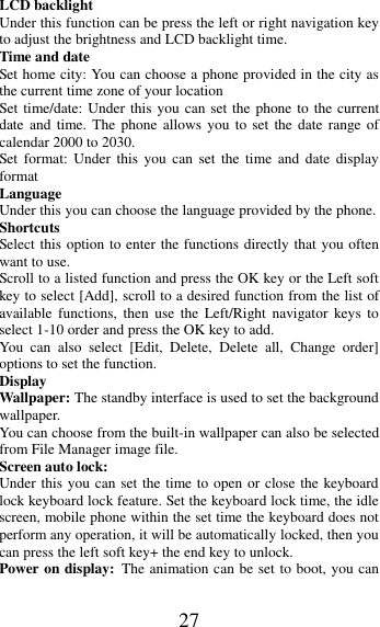 Page 27 of MobiWireS NIKITI 2G feature phone User Manual