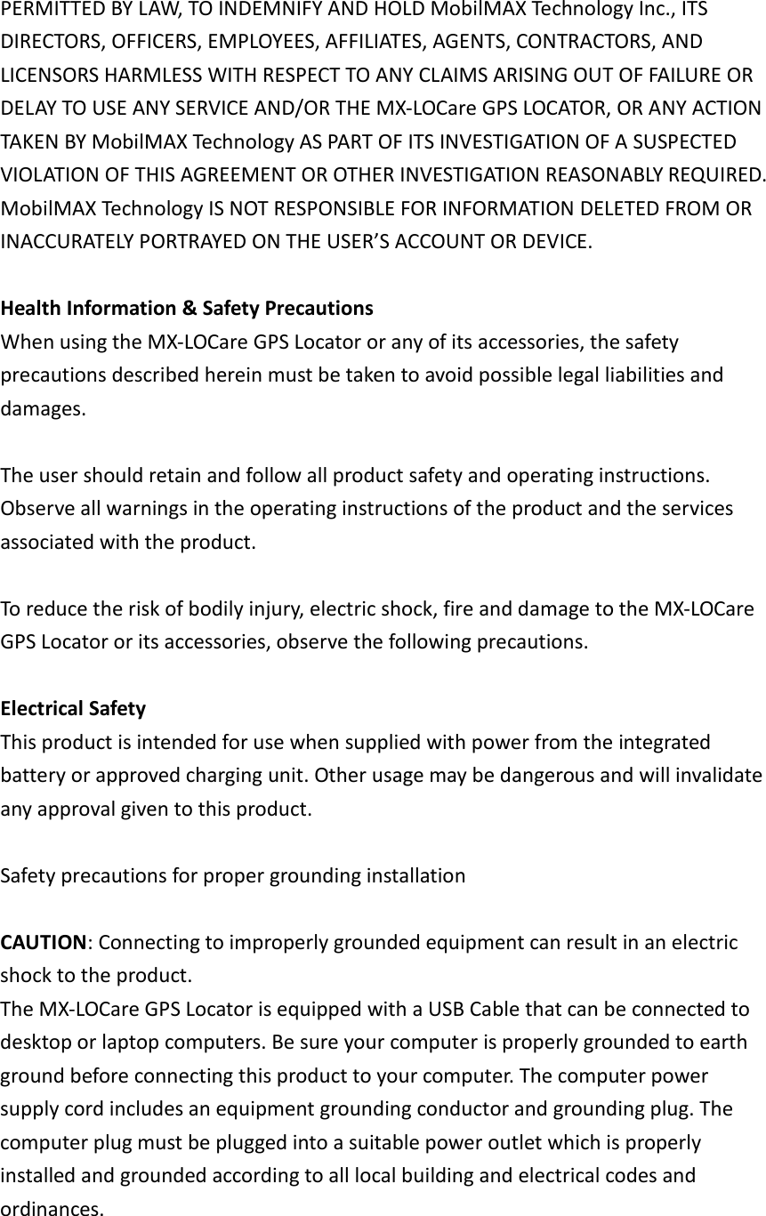 MobilMax Technology BEACON1 MX-LOCare User Manual User s manual 2x