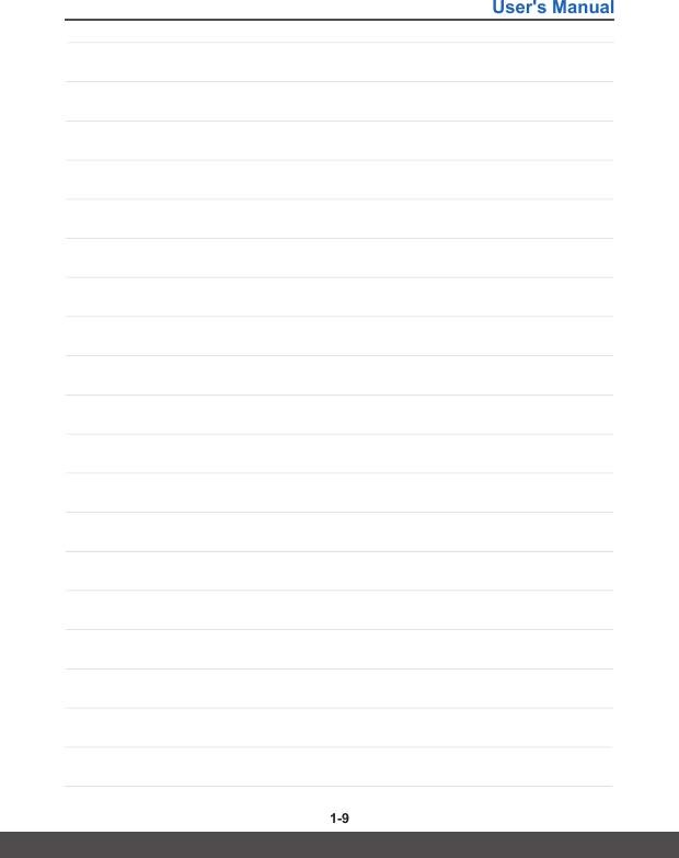 User&apos;s Manual1-8 1-9