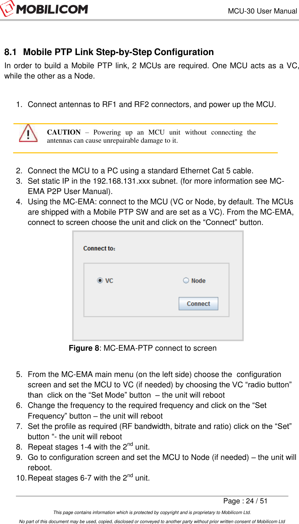 Page 24 of Mobilicom MCU-30 Communication unit used for security, robotics & surveillance User Manual Mobilicom s