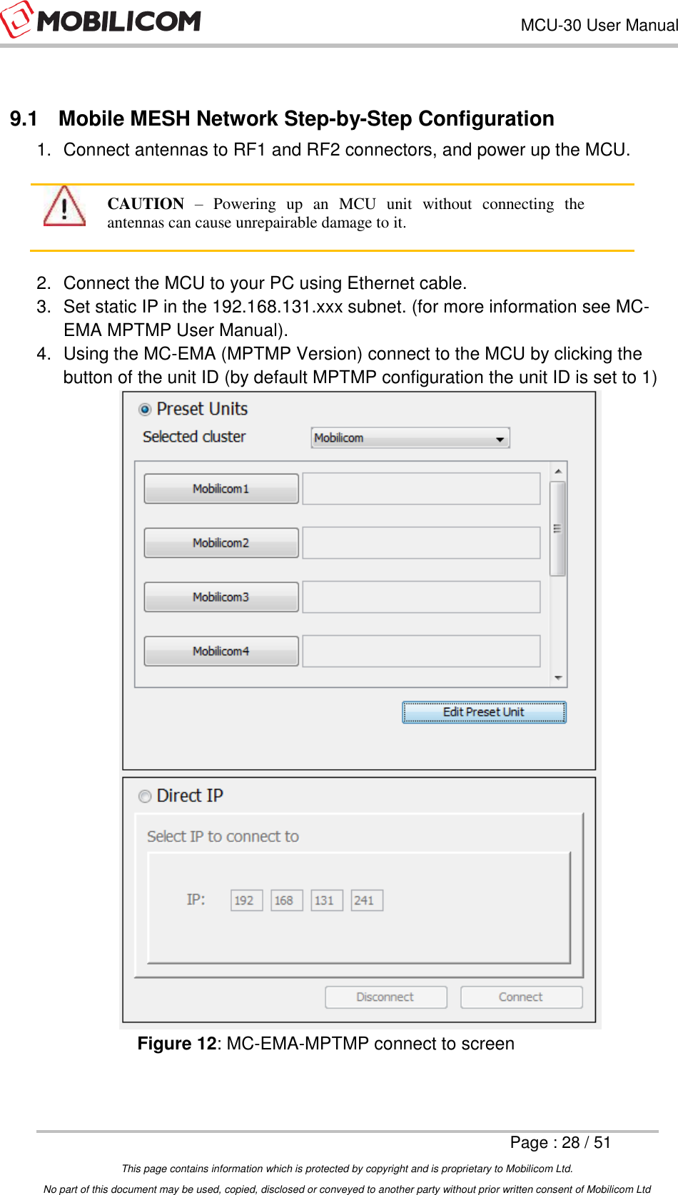 Page 28 of Mobilicom MCU-30 Communication unit used for security, robotics & surveillance User Manual Mobilicom s