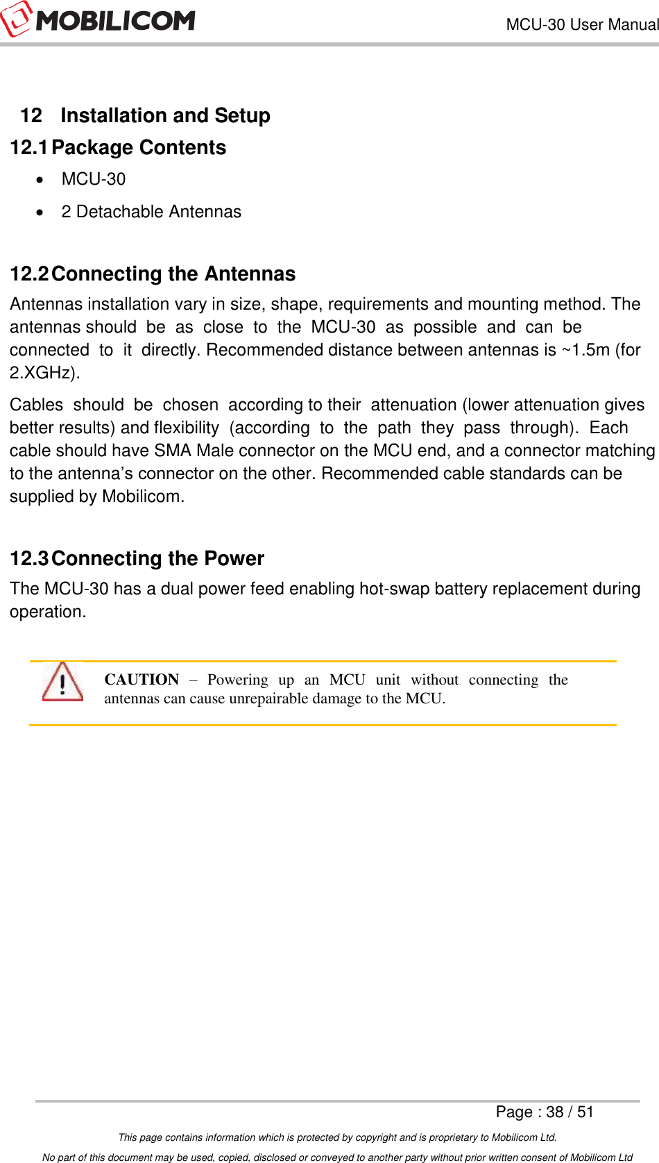 Page 38 of Mobilicom MCU-30 Communication unit used for security, robotics & surveillance User Manual Mobilicom s