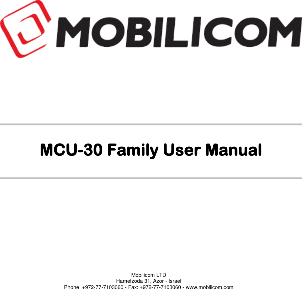 Page 1 of Mobilicom MCU-30L Communication unit used for security, robotics, surveillance User Manual Mobilicom s