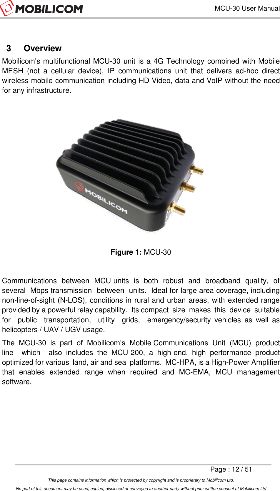 Page 12 of Mobilicom MCU-30L Communication unit used for security, robotics, surveillance User Manual Mobilicom s