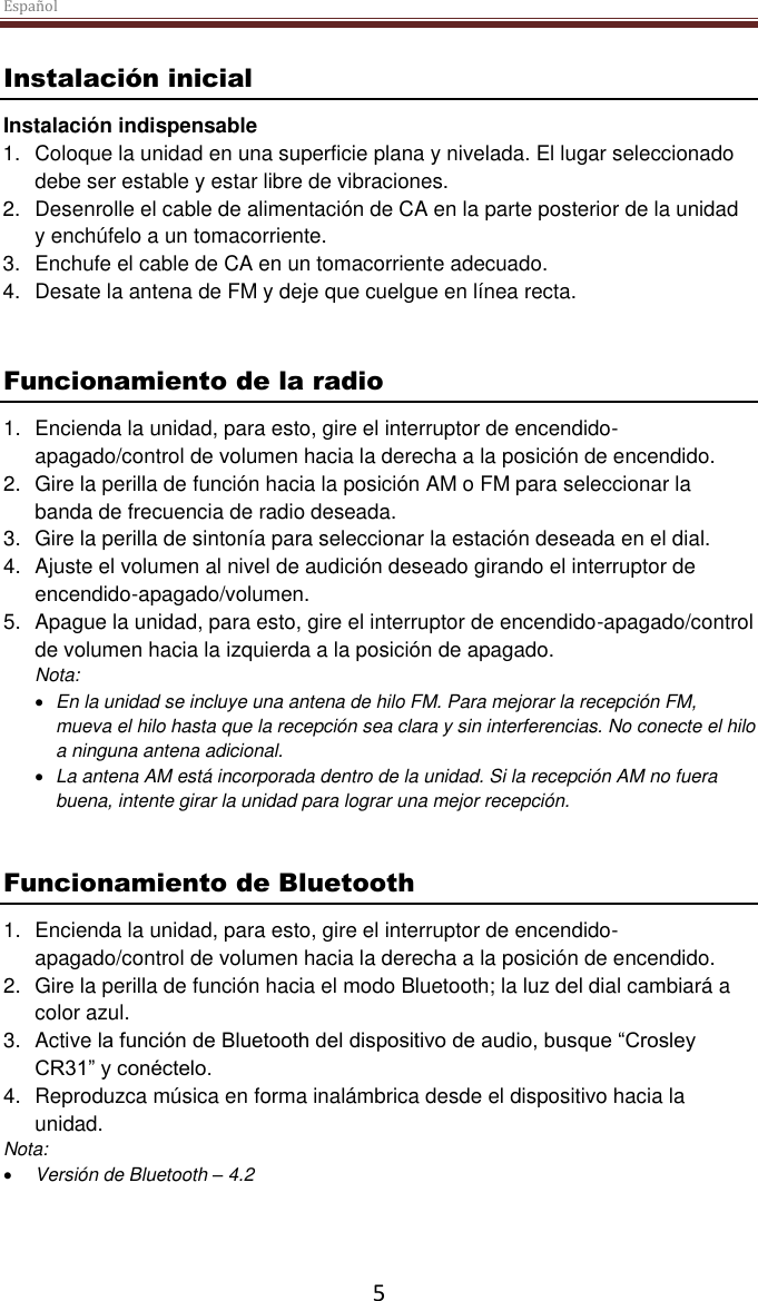 Page 11 of Modern Concepts CR31D AM/FM RECEIVER User Manual 