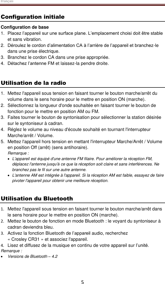 Page 17 of Modern Concepts CR31D AM/FM RECEIVER User Manual 
