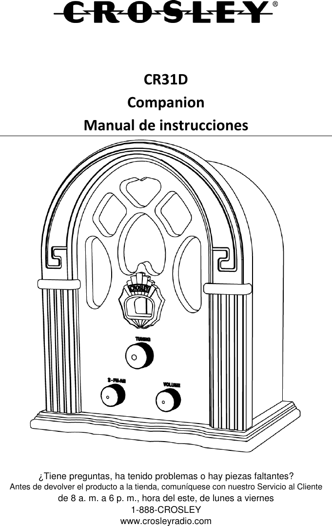 Page 7 of Modern Concepts CR31D AM/FM RECEIVER User Manual 